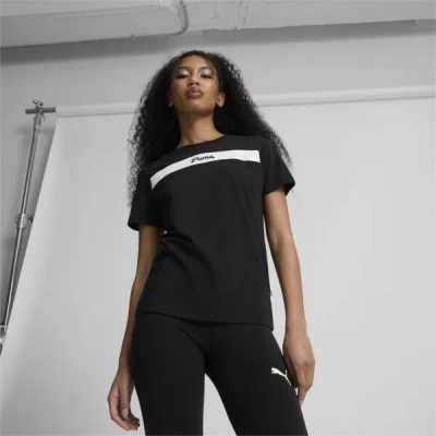Puma Upfront Line Logo Women's T-shirt In Black