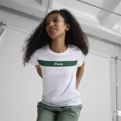 Puma Upfront Line Logo Women's T-shirt In White
