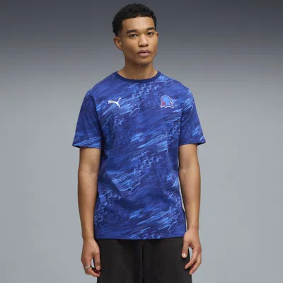 Puma Mens  Usa Passion Aop Tee In Elektro Blue/bluemazing