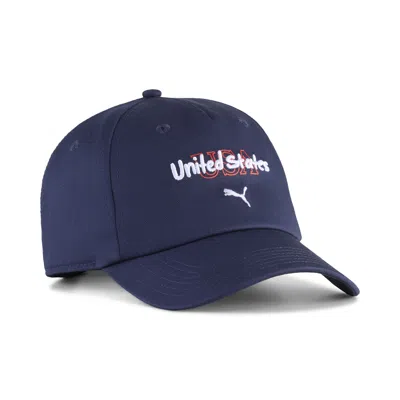 Puma Usa Soccer Fanwear Adjustable Hat In Blue