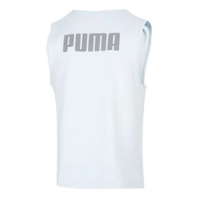 Puma Uv Men Sleeveless Tank 'blue' In White