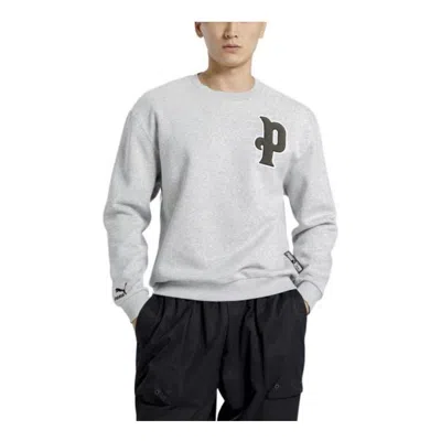 Puma Varsity Logo Swaetshirt 'grey' In Gray
