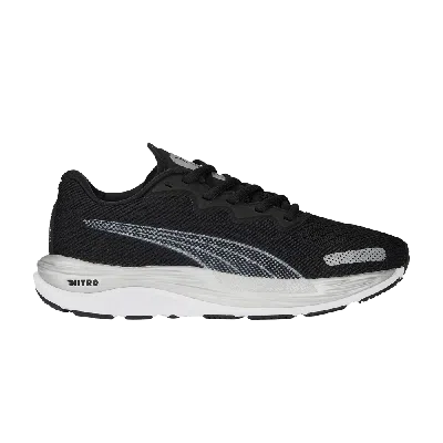 Pre-owned Puma Velocity Nitro 2 Big Kid 'black Silver'