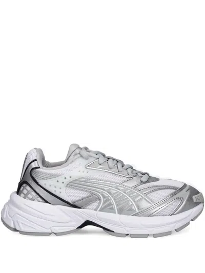 Puma Velophasis Metallic Panelled Sneakers In Gray