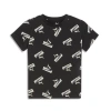 Puma Vibe Check Aop Little Kids' T-shirt In Black