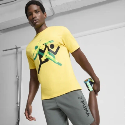 Puma Village Men's T-shirt In Starlight-highlands Green
