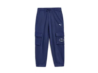 Puma Vintage Moto Cargo Joggers (big Kid) Boy's Workout Blue Jewel : Lg (14-16 Big Kid) 25, Cotton/terry