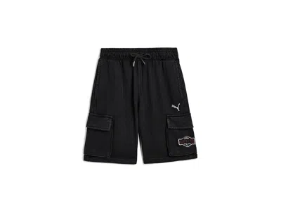 Puma Vintage Moto French Terry Shorts (big Kid) Boy's Shorts Black - Cargo : Lg (14-16 Big Kid) 7, Cotton