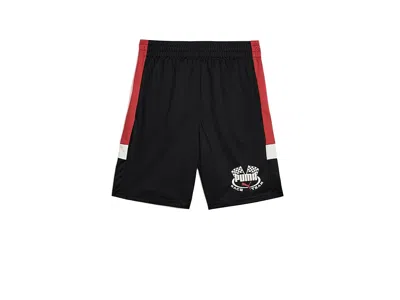 Puma Vintage Moto Knit Shorts (big Kid) Boy's Shorts Black/red : Md (10-12 Big Kid) 7.5, Polyester