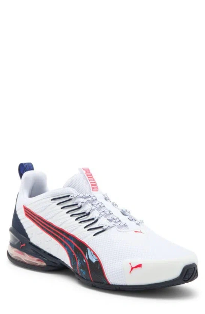 Puma Voltiac Evo Retrofuture Core Sneaker In  White- Navy