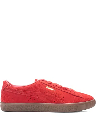 Puma Vtg Hairy Suede Sneakers In Red