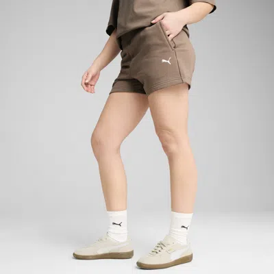 Puma Wardrobe Essentials Women's 4" Shorts In Brown