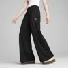 Puma Low Rise Popper Side Snap Pants In Black