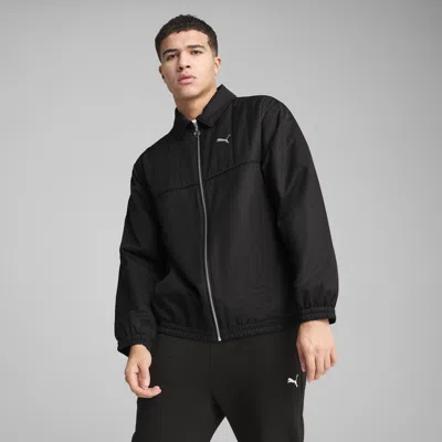 Puma Wardrobe Ess Relaxed Retro Football Jacket Unisex In Black