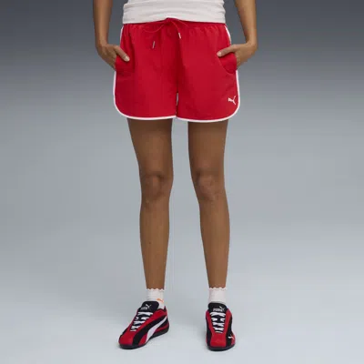 Puma Wardrobe Ess Woven Shorts 3' Women In Red