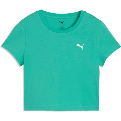 Puma Wardrobe Essential Baby Tee In Green