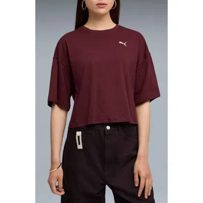 Puma Wardrobe Essential Oversize T-shirt In Red