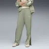 Puma Wardrobe Essentials Big Kids' Relaxed Popper Pants In Green
