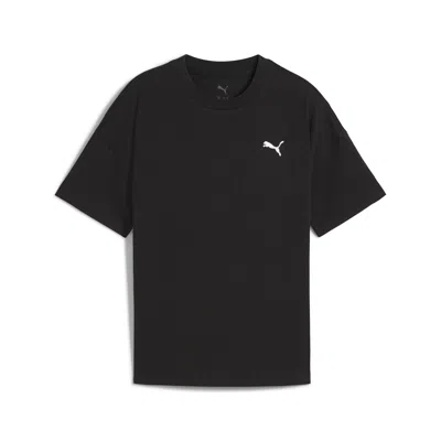 Puma Wardrobe Essentials Big Kids' Relaxed T-shirt In Black