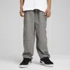 Puma Wardrobe Essentials Big Kids' Relaxed Woven Cargo Pants In Gray