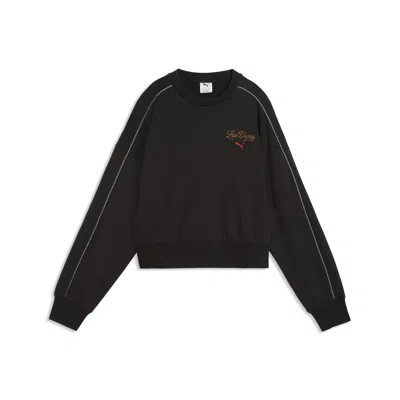 Puma Wardrobe Essentials Las Vegas Women's Boxy Sweatshirt In Black