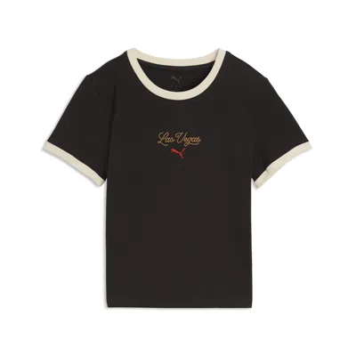 Puma Wardrobe Essentials Las Vegas Women's Slim T-shirt In Black