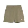 Puma Wardrobe Essentials Men's Relaxed 6" Cargo Shorts In Green