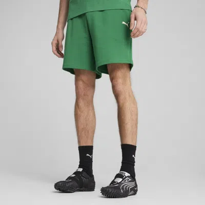 Puma Wardrobe Essentials Men's Relaxed 7" Shorts In Green