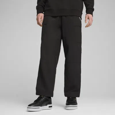 Puma Wardrobe Essentials Men's Relaxed Cargo Pants In Black