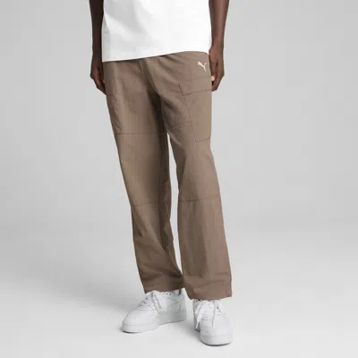 Puma Wardrobe Essentials Men's Relaxed Cargo Pants In Brown