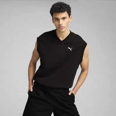 Puma Wardrobe Essentials Men's Relaxed Vest In Black
