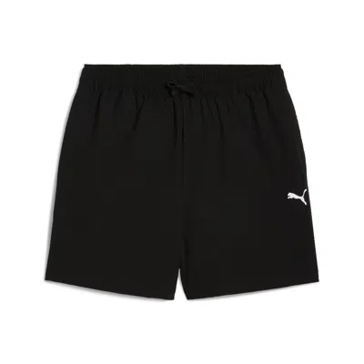 Puma Wardrobe Essentials Men's Seersucker Relaxed 6" Shorts In Black