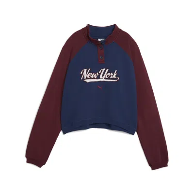 Puma Wardrobe Essentials Nyc Crew Women In Burgundy