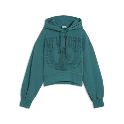 Puma Wardrobe Essentials Nyc Women's Hoodie In Green