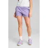 Puma Wardrobe Essentials Stripe Cotton Blend Shorts In Purple