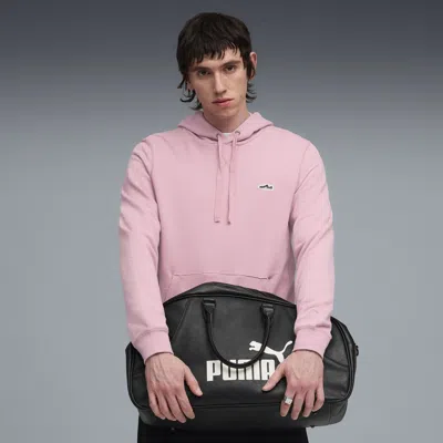 Puma Wardrobe Essentials Suede Hoodie Men In Pink