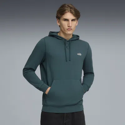 Puma Wardrobe Essentials Suede Hoodie Men In Green