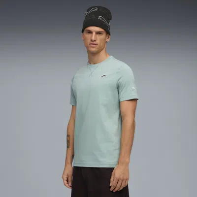 Puma Wardrobe Essentials Suede Logo Men's T-shirt In Green