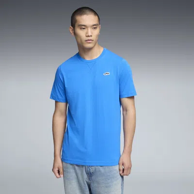Puma Wardrobe Essentials Suede Logo Men's T-shirt In Blue