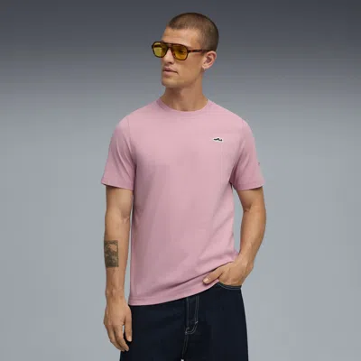 Puma Wardrobe Essentials Suede Logo Men's T-shirt In Pink