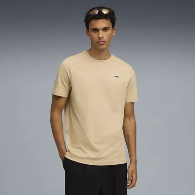 Puma Wardrobe Essentials Suede Logo Men's T-shirt In Neutral