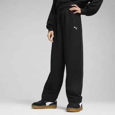 Puma Kids' Wardrobe Essentials Wide Sweatpants Youth In Black