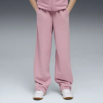 Puma Kids' Wardrobe Essentials Wide Sweatpants Youth In Pink