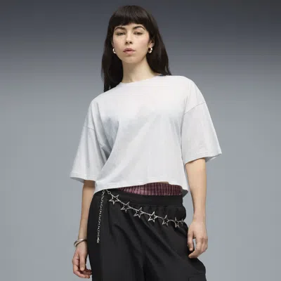 Puma Wardrobe Essentials Women's Oversized Short T-shirt In White