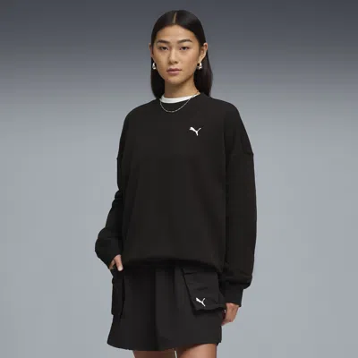 Puma Wardrobe Essentials Women's Oversized Sweatshirt In Black