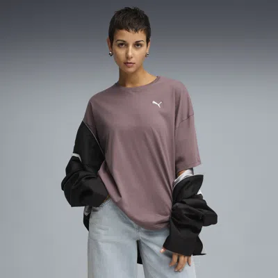 Puma Wardrobe Essentials Women's Oversized T-shirt In Purple
