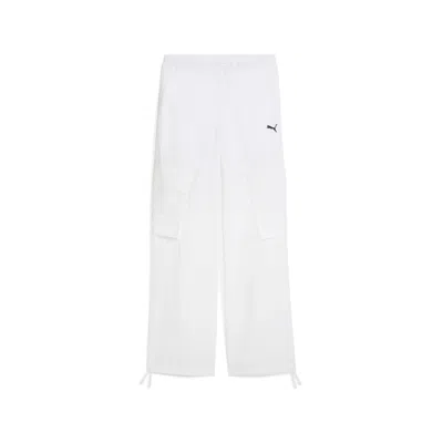 Puma Wardrobe Essentials Women's Relaxed Cargo Pants In White