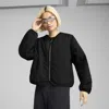 Puma Wardrobe Essentials Women's Relaxed Reversible Liner Jacket In Black