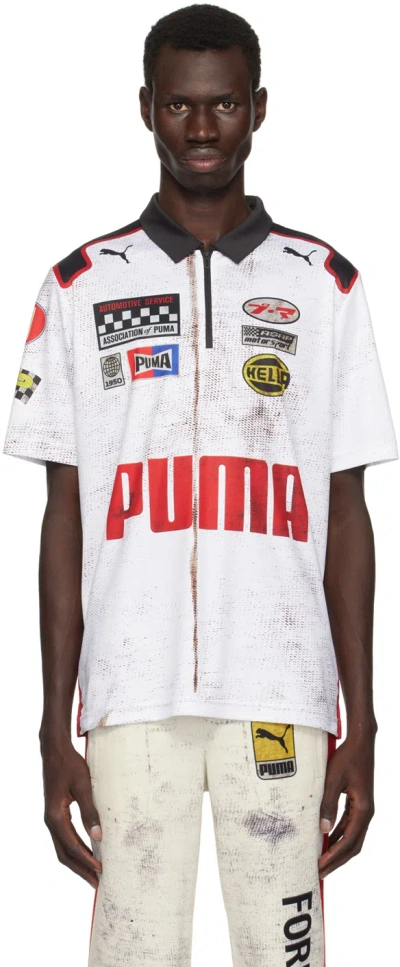 PUMA WHITE A$AP ROCKY EDITION TEAM ZIP POLO