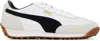 Puma Round-toe Low-top Casual Shoes In  White- Blac